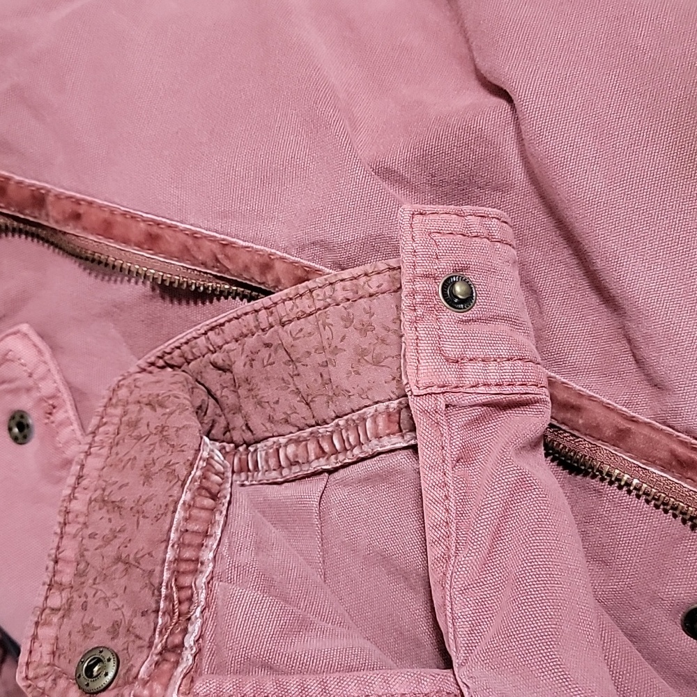 New Anthropologie Letty Relaxed Moto Parka Utility Jacket Mauve Velvet Ribbon - Picture 12 of 13